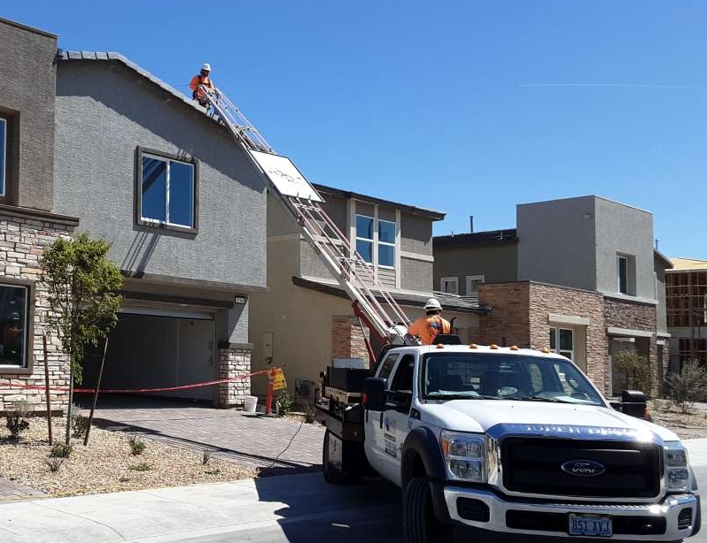 Las Vegas solar installation on roof